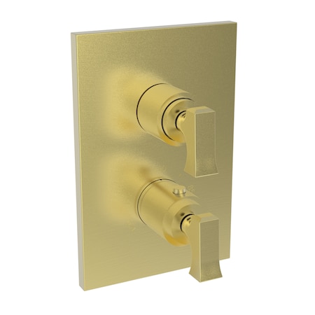 Newport Brass 1/2" Square Thermostatic Trim Plate With Handle in Satin Brass (Pvd) 3-2573TS-04